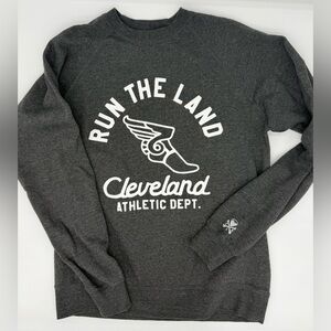 Cleveland Clothing Co. dark grey heather "Run The Land" crewneck sweatshirt S